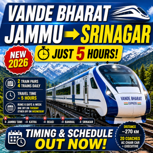 Jammu Srinagar Vande Bharat Timing 2026.