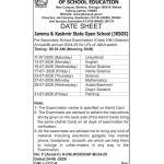 JKSOS Class 10th Date Sheet.