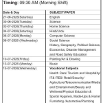 JKBOSE Class 10th Private Date sheet.