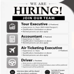 Tour Executive, Accountant, Air Ticketing Executive jobs.