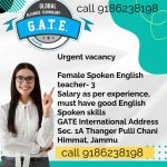 Urgent Vacancy – GATE International, Jammu