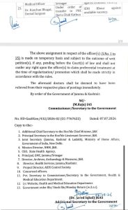 J&K Govt Reshuffles 23 Doctors to Strengthen Healthcare Services