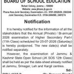 JKBOSE Announces Postponement