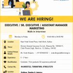 Marketing Executive, Senior Marketing Executive, Assistant Manager – Marketing Jobs