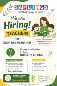 Saplings International School Recruitment 2026 Saplings International School Recruitment 2026