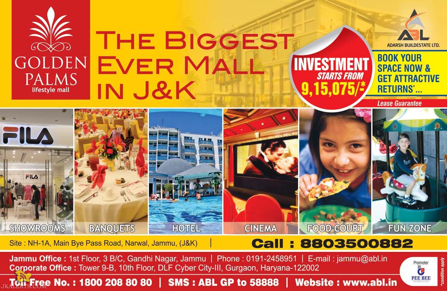 Golden Palms The Biggest Ever Mall in J&k | JKAlerts JK Updates.