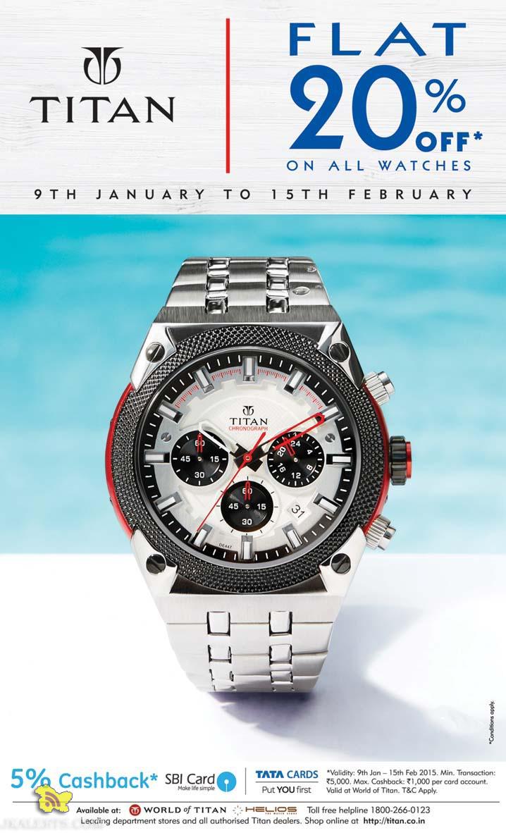 TITAN watches Flat 20 off JKAlerts JK Updates.