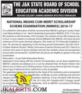 NATIONAL MEANS CUM-MERIT SCHOLARSHIP SCHEME EXAMINATION (NMMSS) 2016-17 ...