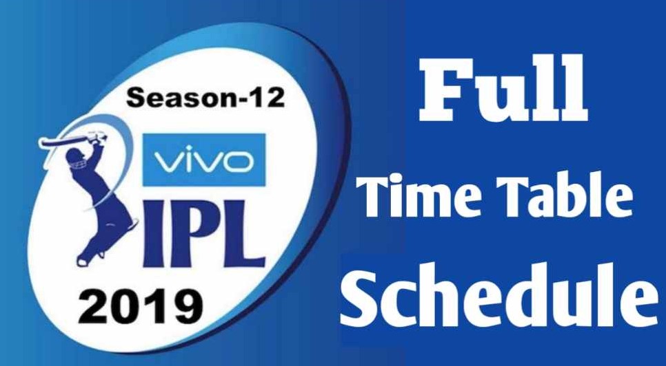 IPL-Schedule-2019 | Govt Private Jobs updates Jammu, Kashmir, JKSSB ...