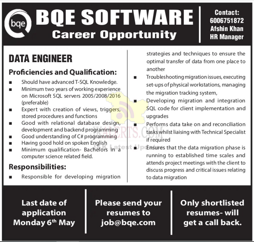 Jobs in BQE Software. | Govt Private Jobs updates Jammu, Kashmir, JKSSB ...