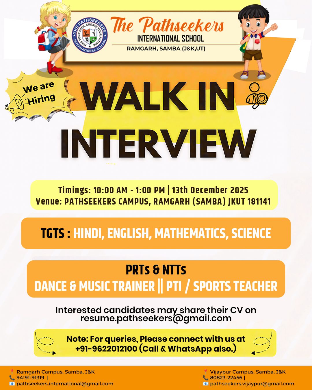 The Pathseekers International School Jobs. | Govt Private Jobs updates ...